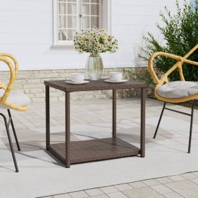 Side Table Brown PE rattan 21.7x17.7x19.3 in Side Table