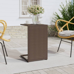 C Table Brown PE rattan 15.7 x 13.8 x 23.6 in Durable C...