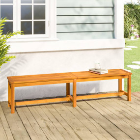 Garden Bench Brown Solid Acacia wood 70.9 in x 13.8 in ...