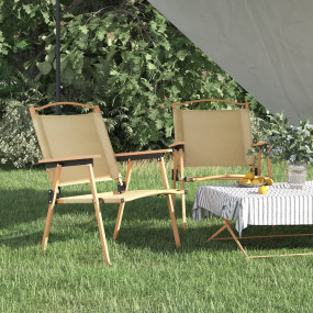 Imag:Camping Chair Set of 2 Beige