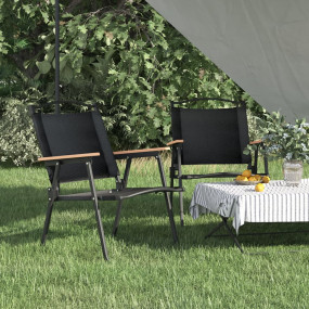 Imag:Camping Chair Set of 2 Black