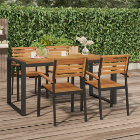 Garden Table Brown Solid acacia wood Medium Durable