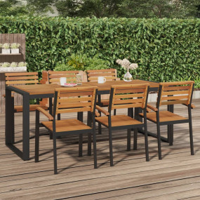Garden Table Brown and Black