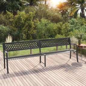 Twin Garden Bench Black Powder-coated steel, Plastic 93...