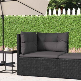 Garden Corner Sofa Black PE rattan Single Adjustable Ar...