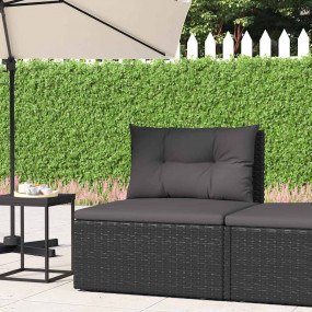 Garden Middle Sofa Black PE rattan 21.3 in x 21.3 in x ...