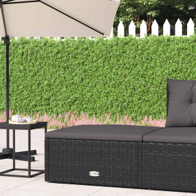 Garden Footstool Black PE rattan Small Modular Garden F...