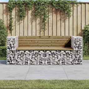 Garden Bench Natural Wood and Galvanized Steel