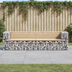 Garden Bench Natural Wood Solid Pine Wood, Galvanized S...