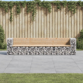 Garden Bench Brown and Silver Solid pine wood, Galvaniz...