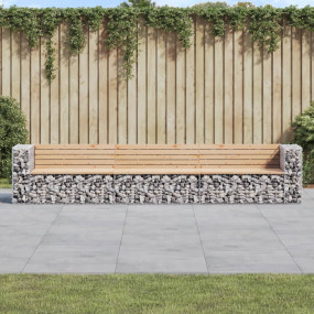 Garden Bench Brown and Silver Solid Pine Wood Large