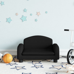 Kids Sofa Black Fabric (100% polyester), Pine wood, Foa...