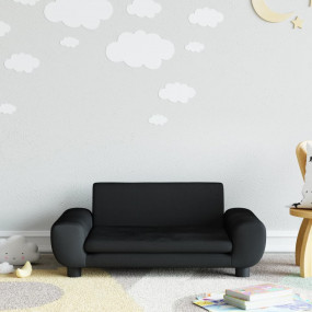 Kids Sofa Black Velvet (100% polyester), pine wood, foa...