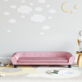 Kids Sofa Pink Velvet Mini Appealing Design Kids Sofa