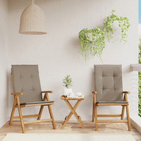 Reclining Garden Chair Set of 2 Taupe, Teak