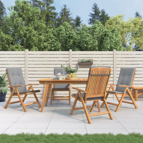 Reclining Garden Chair Set of 4 Grey