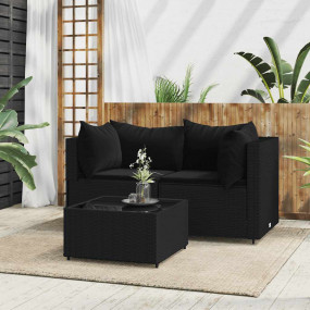 Patio Lounge Set Black