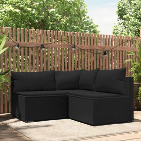 Patio Lounge Set Black