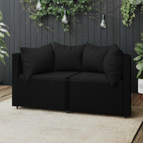 Patio Corner Sofa Black