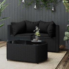 Patio Lounge Set Black