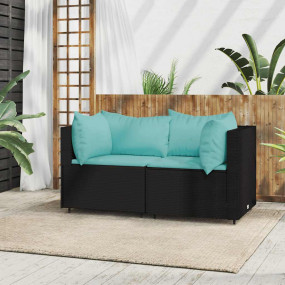 Patio Corner Sofa Black