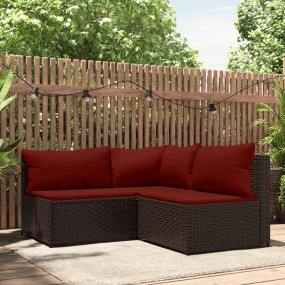 Patio Lounge Set Brown