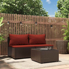 Patio Lounge Set Brown