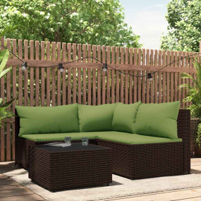 Patio Lounge Set Brown and Green
