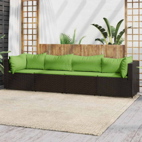 Patio Lounge Set Brown and Green