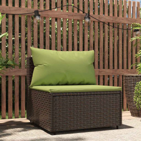Patio Middle Sofa Brown PE rattan Medium Adjustable Fee...