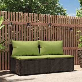 Patio Middle Sofa Brown, Green