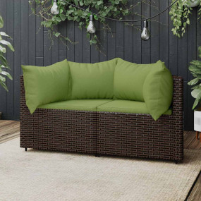 Patio Corner Sofa Brown, Green