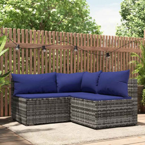 Patio Lounge Set Gray PE rattan Standard Modular