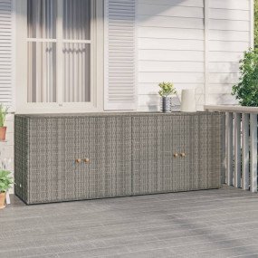 Garden Storage Cabinet Grey PE Rattan Medium