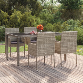 Garden Chair Set of 4 Grey, Dark Grey