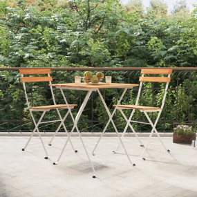 Folding Bistro Chair Set of 2 Brown