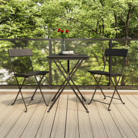 Folding Bistro Chair Set of 2 Black