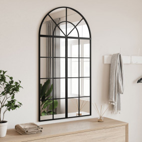 Wall Mirror Black Glass, Powder-coated iron 23.6 x 43.3...