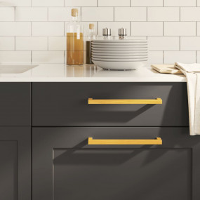Cabinet Handle Set of 10 Gold Stainless Steel Medium Du...