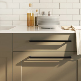 Cabinet Handle Set of 10 Black Stainless steel Long
