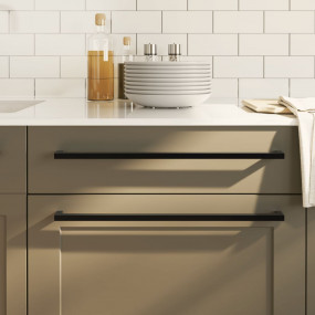 Cabinet Handle Set of 10 Black Stainless Steel Standard...