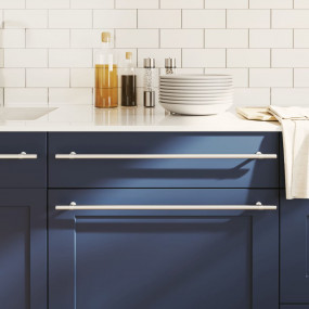 Cabinet Handle Set of 10 Silver Stainless Steel Durable