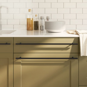 Cabinet Handle Set of 10 Black Stainless Steel Long Dur...