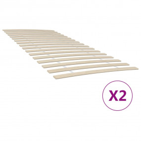 Slatted Bed Base Natural wood color Solid Poplar Wood 2...