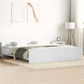 Bed Frame White Engineered wood Full Sturdy Bed Frame