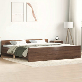 Bed Frame Brown oak Engineered wood, solid pine, plywoo...