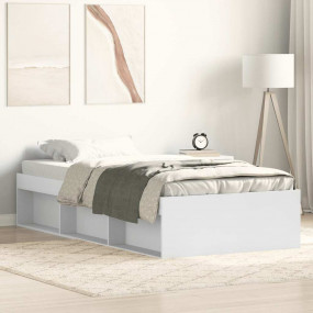 Bed Frame White Engineered wood, solid pine, plywood Si...