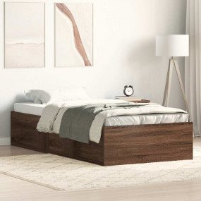 Bed Frame Brown Oak Engineered wood Single Bed Frame
