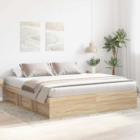 Bed Frame Sonoma Oak Engineered wood Super King Size Be...