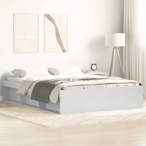 Bed Frame White Engineered wood, solid pine, plywood 53...